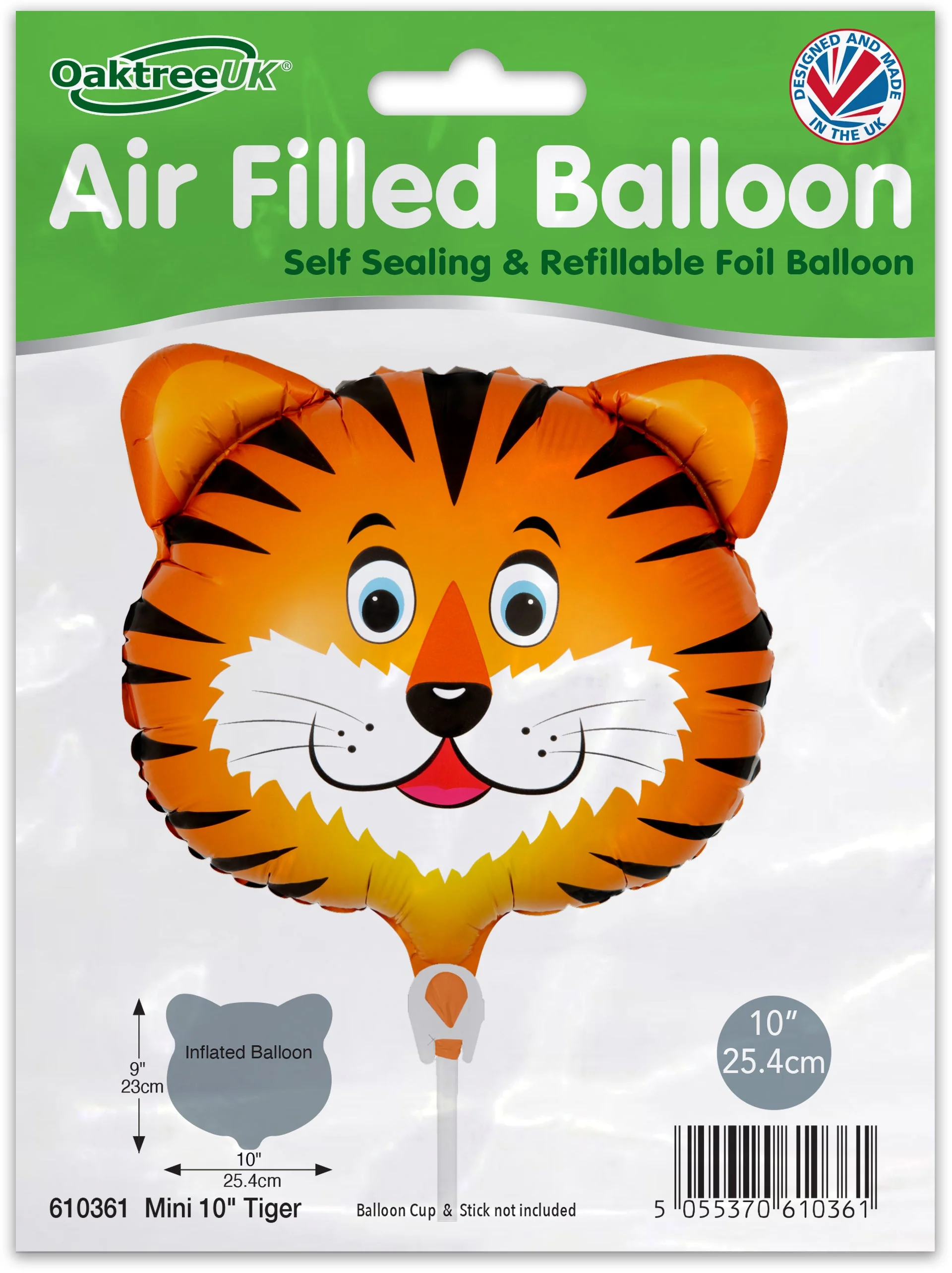 10" Airfill Only (Sticks Sold Separately) Oaktree Mini Shape Tiger Metallic Packaged - Image 3