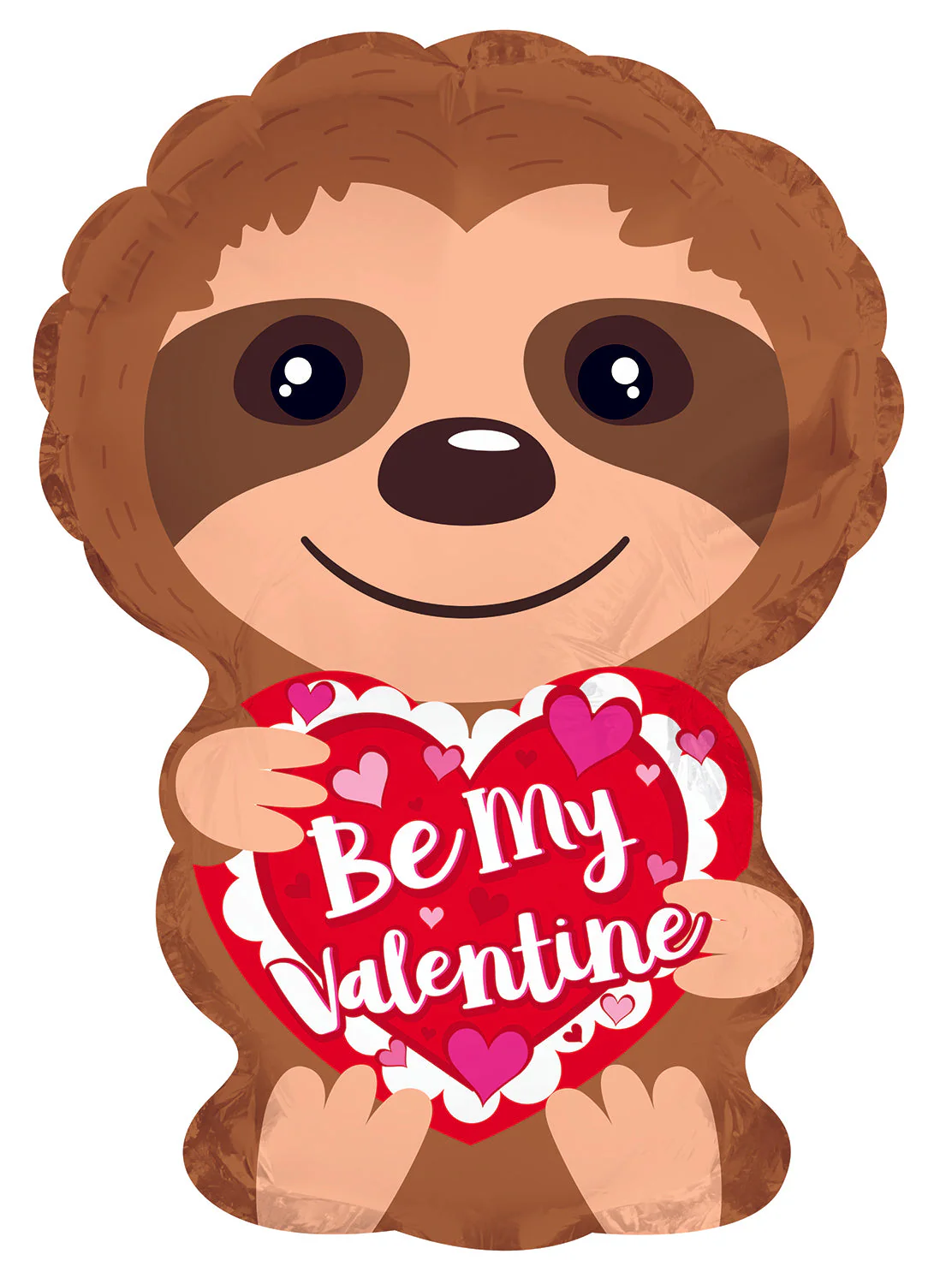 10" Airfill Only (Sticks Sold Separately) Be My Valentine Sloth Heart Foil Balloon