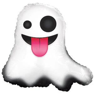 10" Airfill Only (Sticks Sold Separately) Ghost with Tongue Emoji Emoticon Balloon