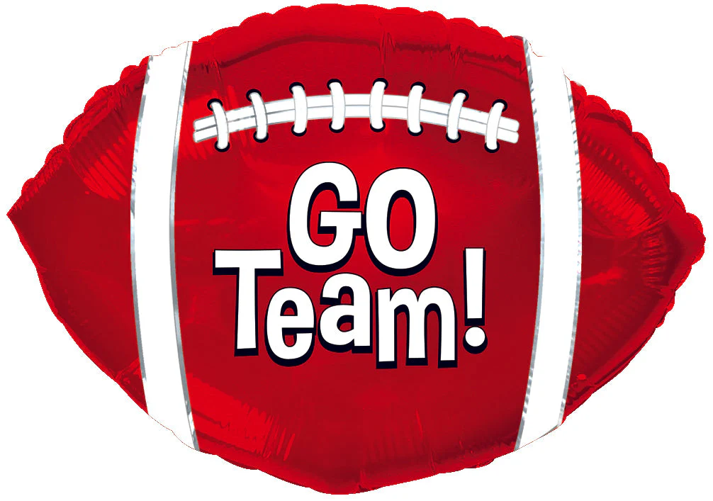 10" Airfill Only (Sticks Sold Separately) Go Team Red Football Mini-Shape Balloon
