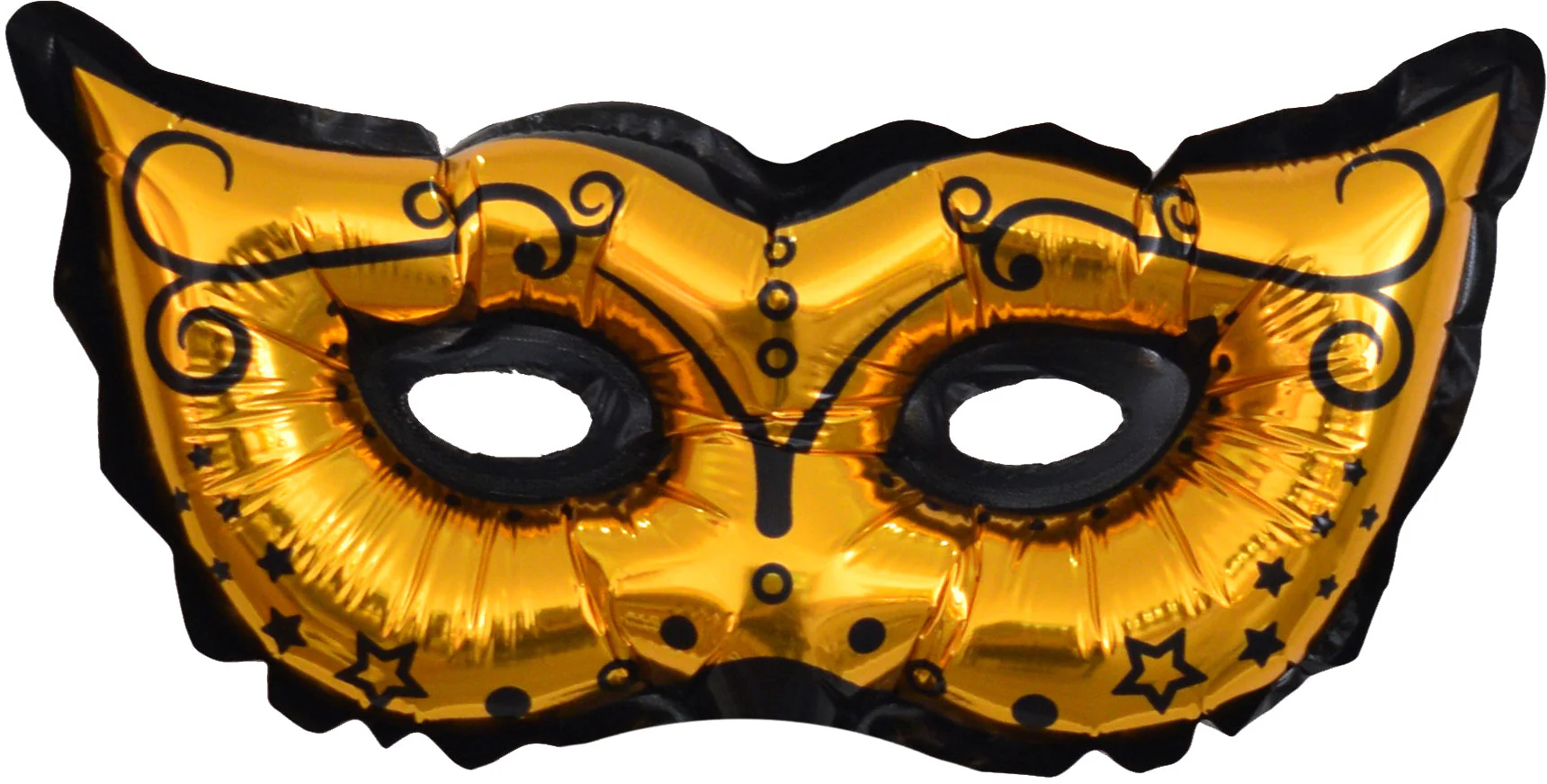 10" Airfill Only (Sticks Sold Separately) Gold Mask With Decoration Foil Balloon