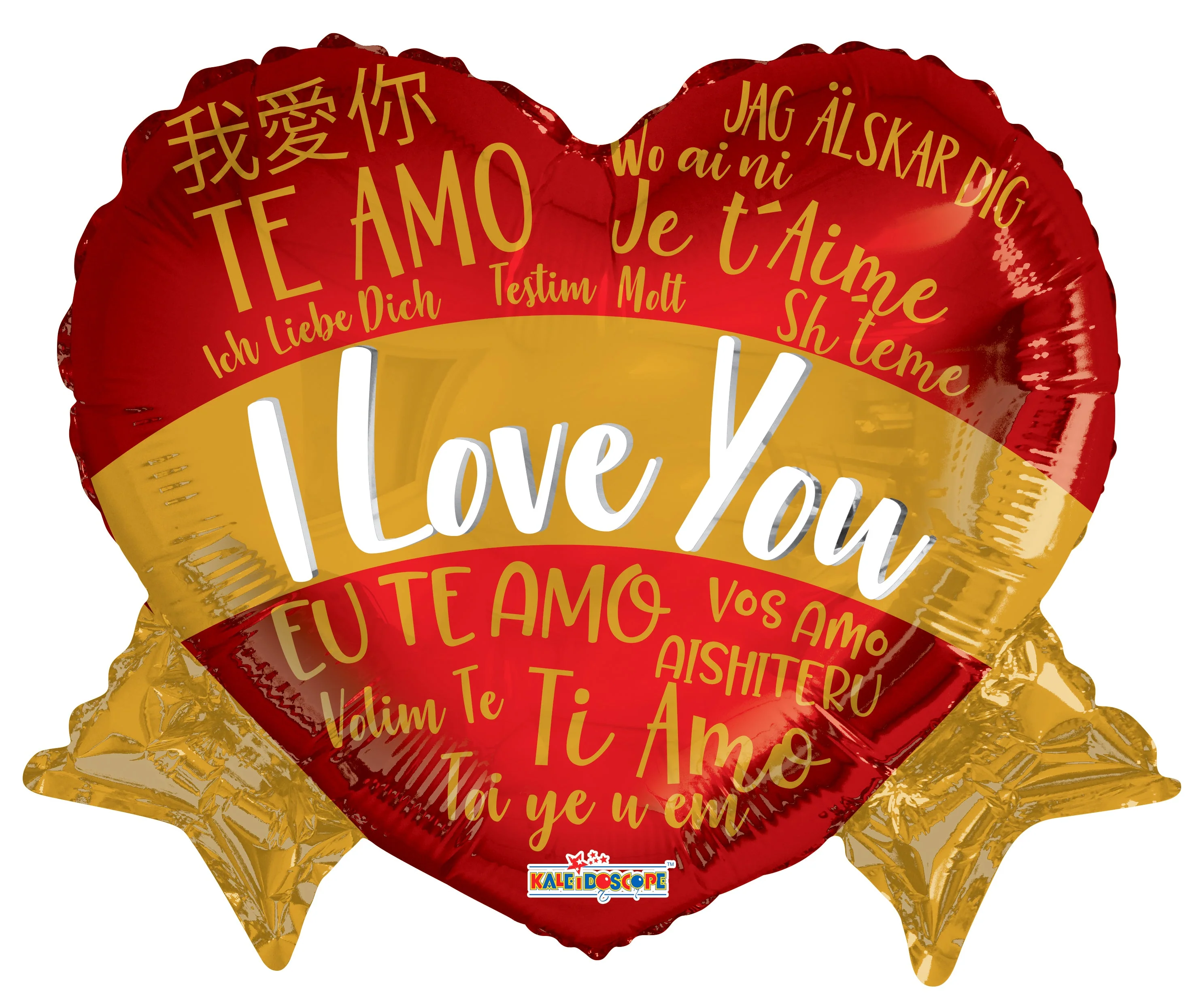 10" Airfill Only (Sticks Sold Separately) I Love You Languages Banner Foil Balloon