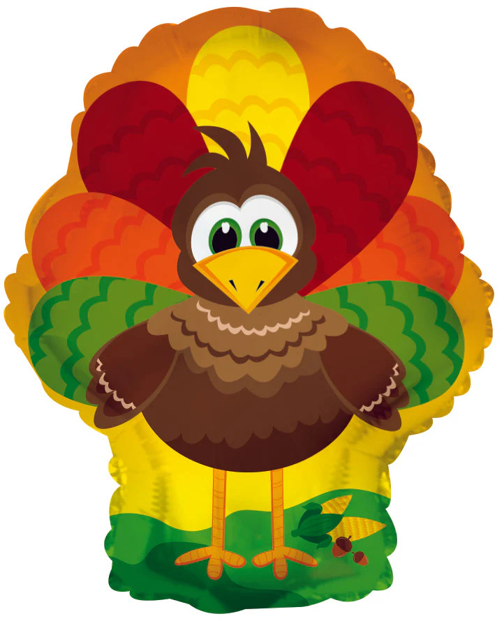 10" Airfill Only (Sticks Sold Separately) Thanksgiving Turkey MiniShape Balloon