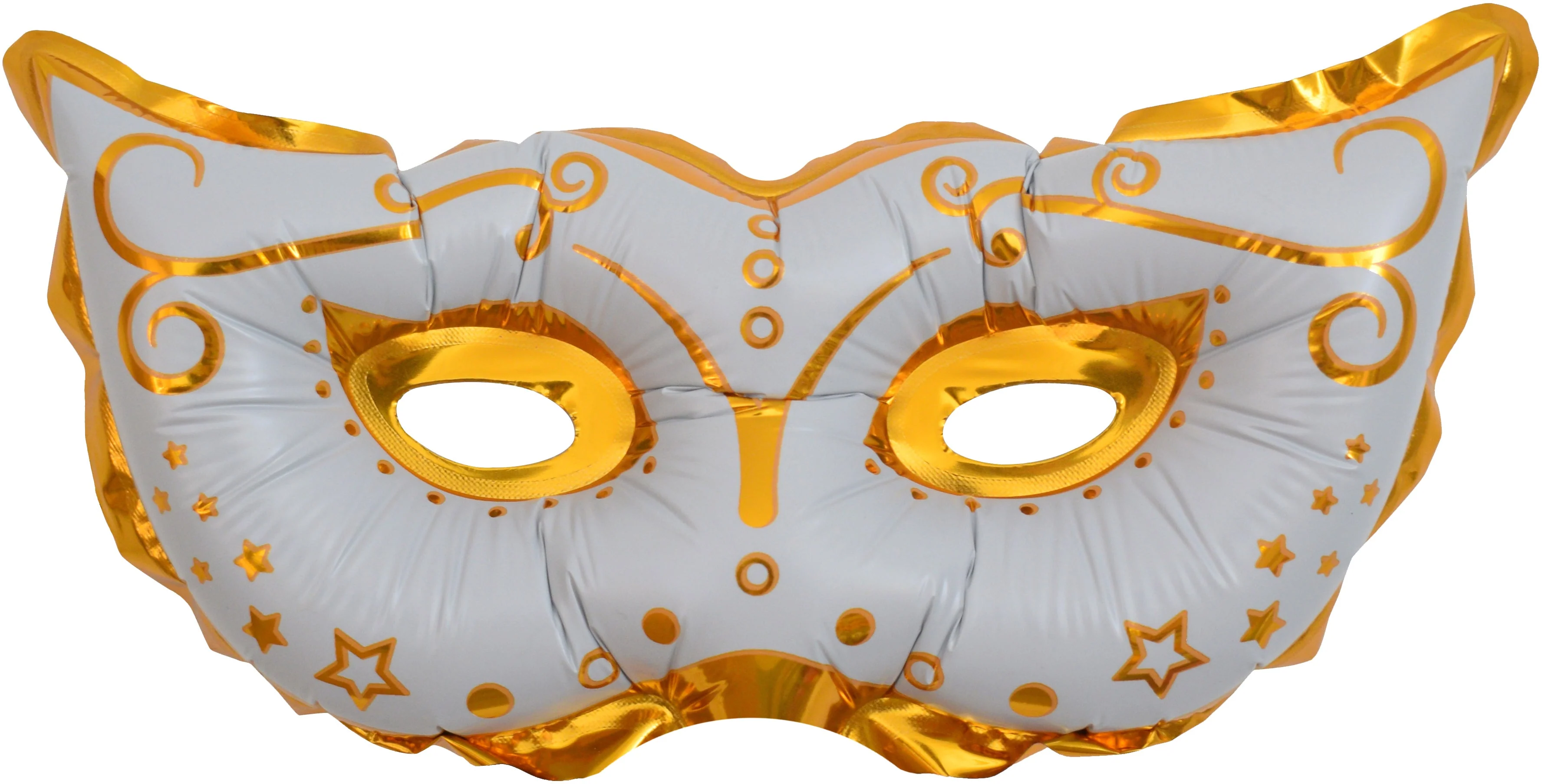 10" Airfill Only (Sticks Sold Separately) White Mask With Decoration Foil Balloon