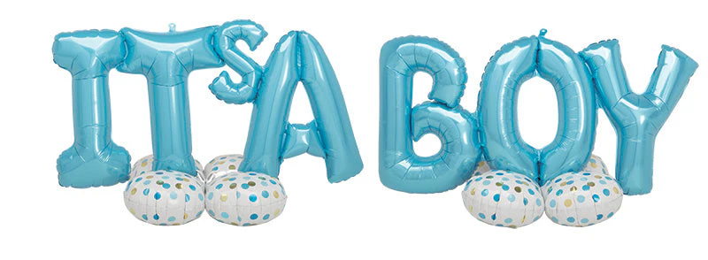 26" High X 100" Wide Airloonz Consumer Inflatable It's a Boy Foil Balloon
