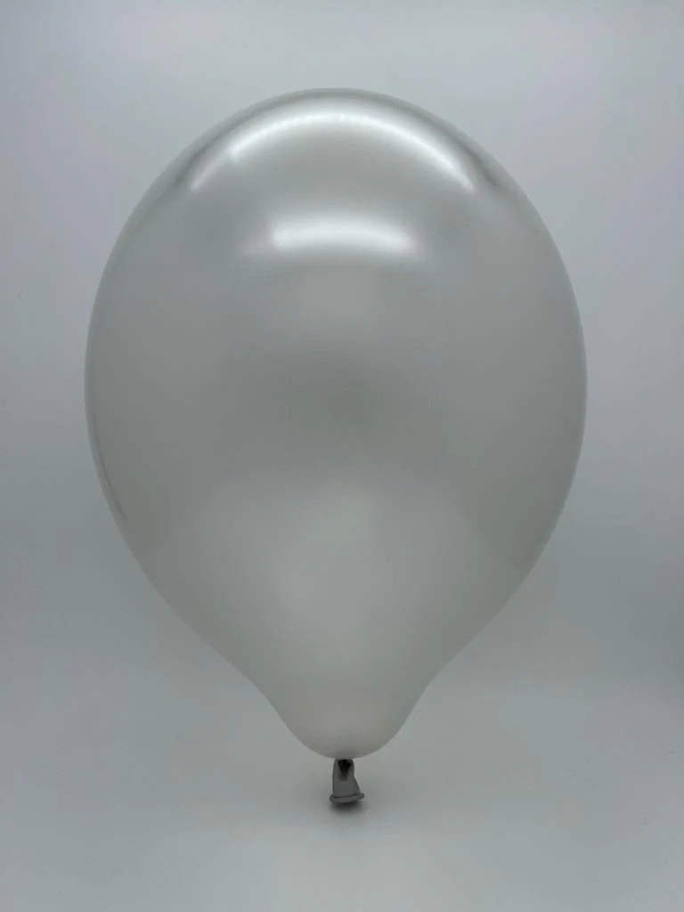 12" Cattex Premium Metal Pure SIiver 50 Latex Balloons - Image 2