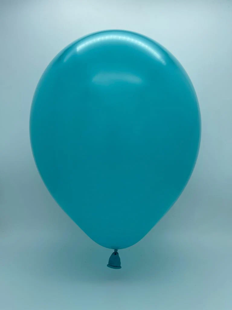 11" Deco Tiffany Blue Decomex Heart Shaped Latex Balloons (100 Per Bag) - Image 2