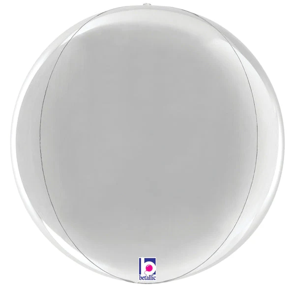 11" Multi-Sided (16" Deflated) Dimensionals Silver Globe Foil Balloon