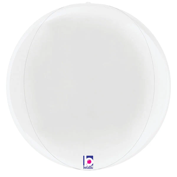 11" Multi-Sided (16" Deflated) Dimensionals White Globe Foil Balloon