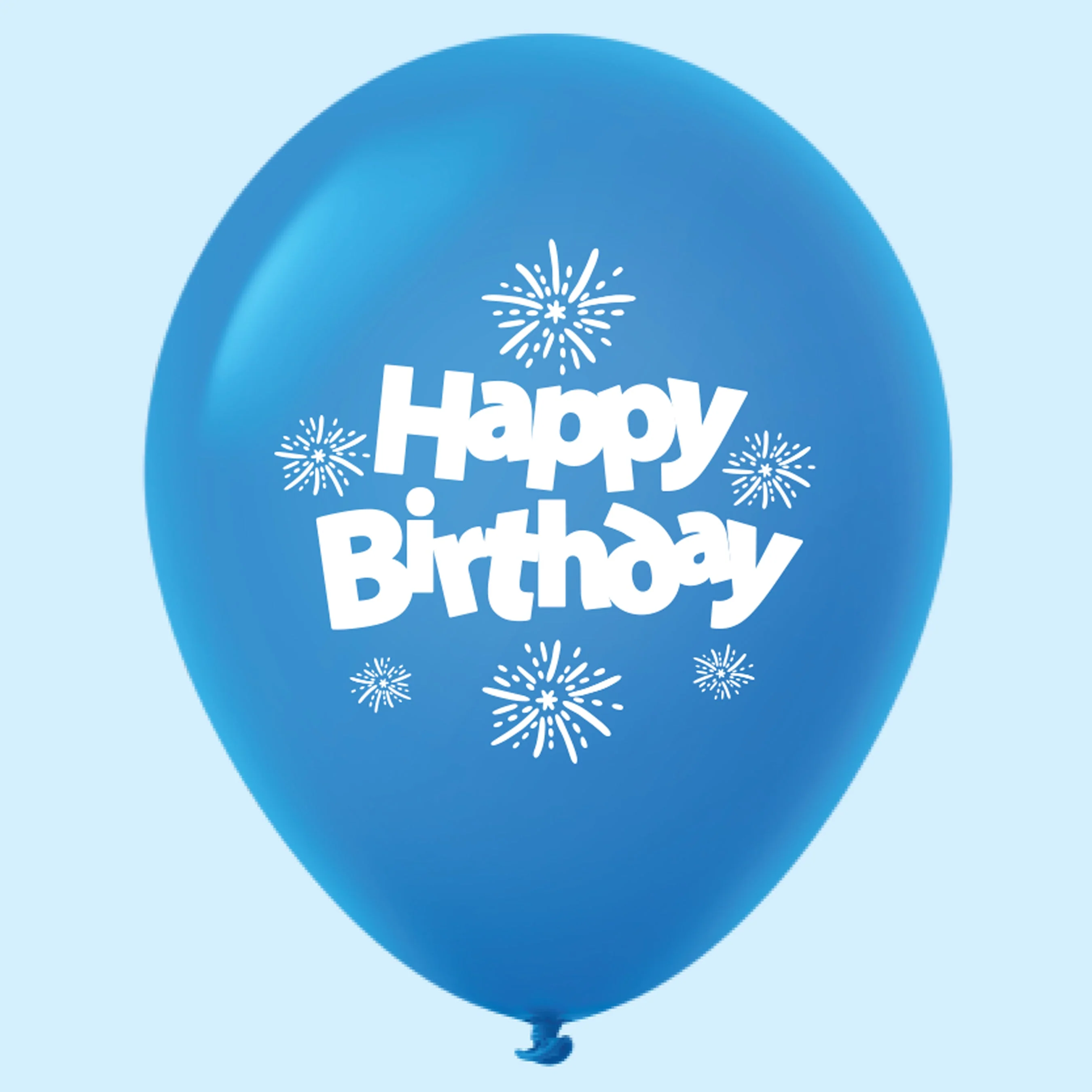 11" Happy Birthday Streamers Latex Balloons Blue (25 Per Bag)