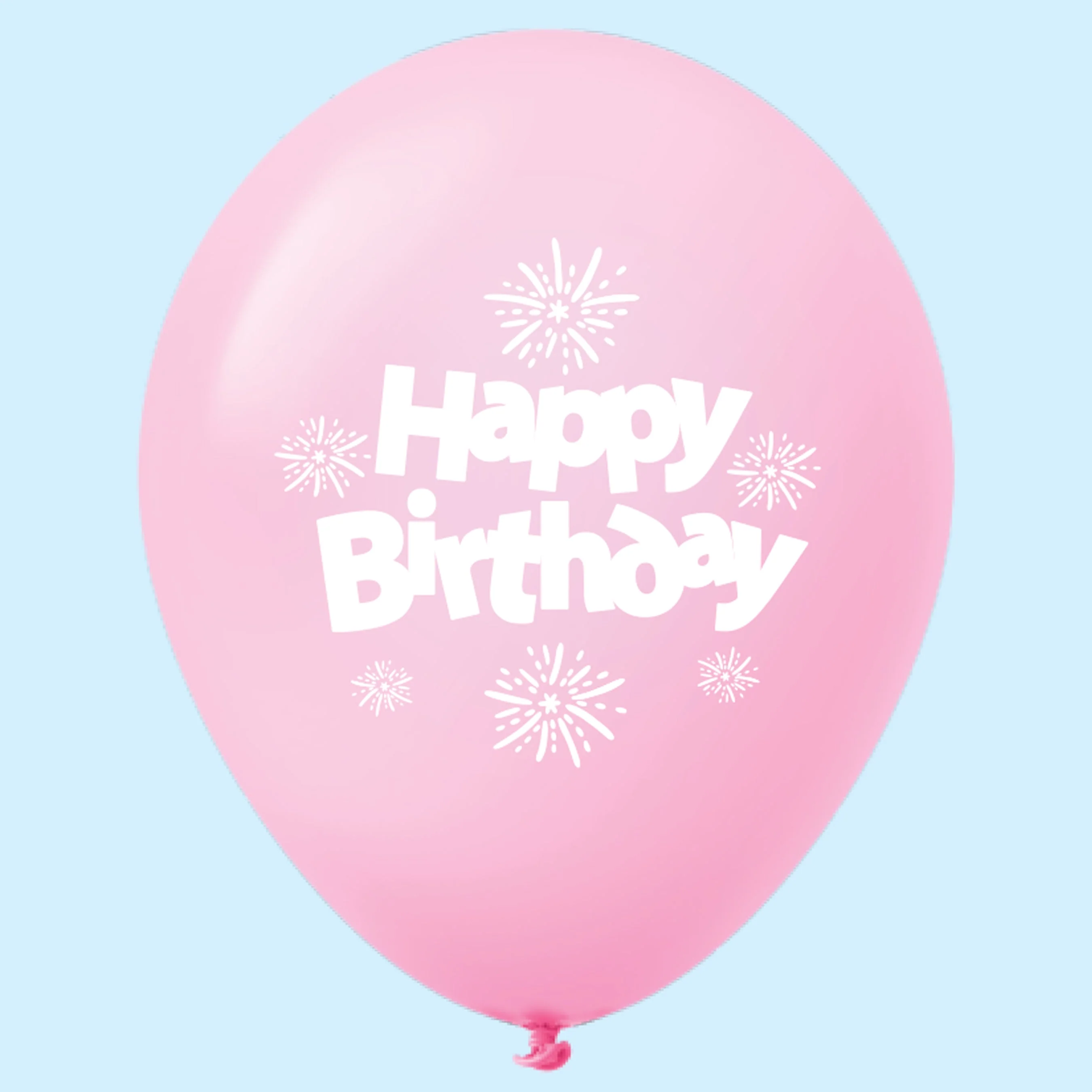 11" Happy Birthday Streamers Latex Balloons Pastel Pink (25 Per Bag)