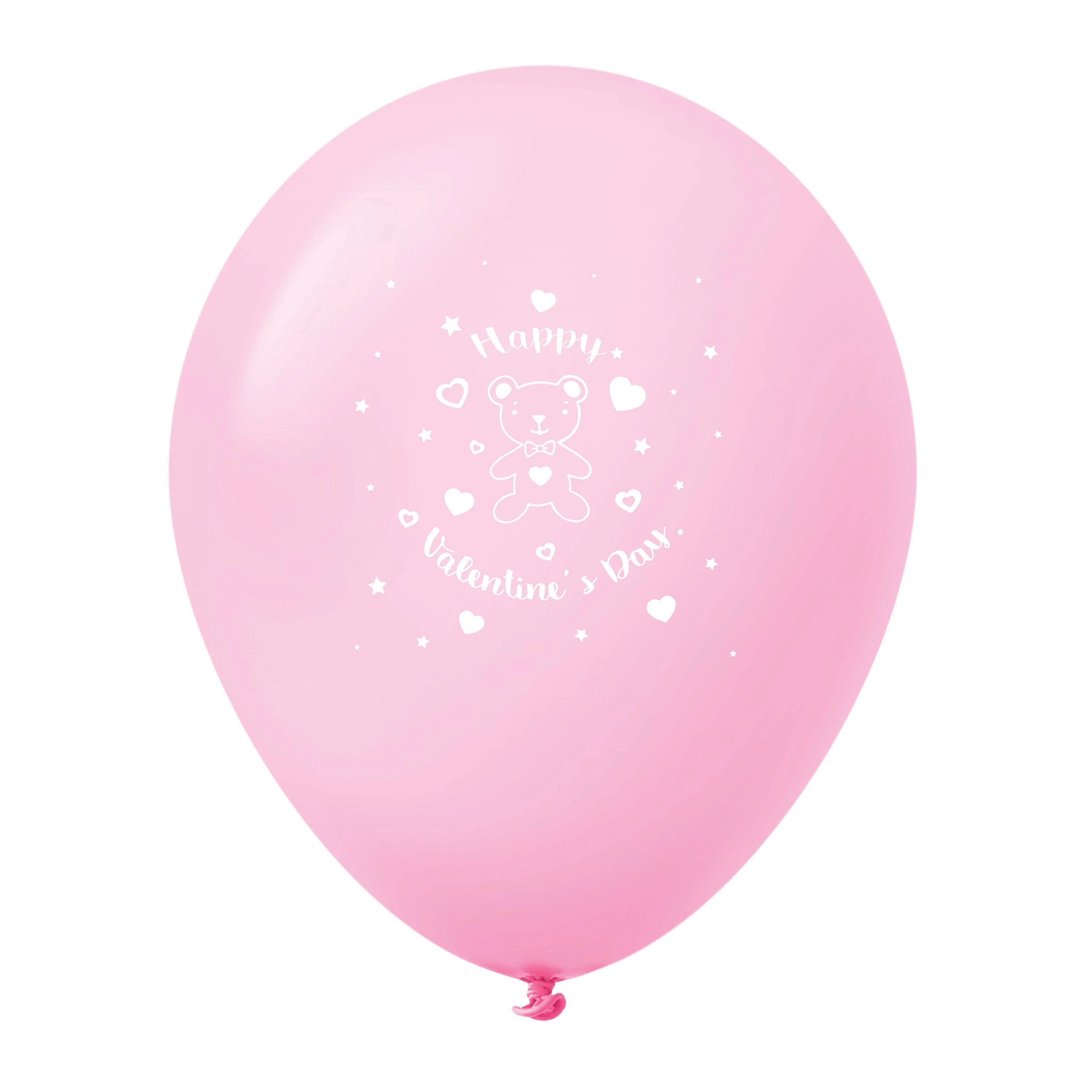 11" Happy Valentine's Day Bear Latex Balloons (25 Count) Pink