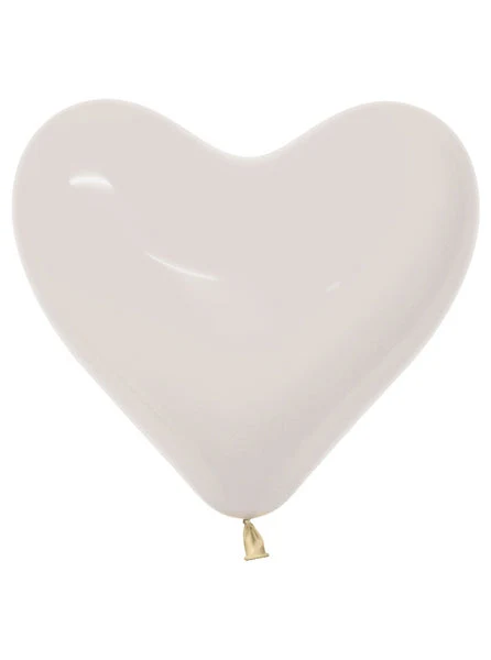 11" Heart Shape Balloon (50 Per Bag) Crystal/Jewel Clear Sempertex/Betallatex