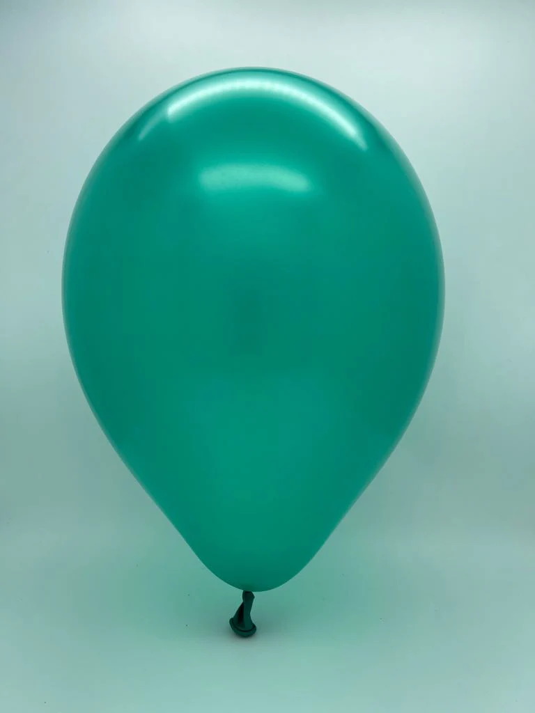 11" Metallic Green Decomex Linking Latex Balloons (100 Per Bag) - Image 2