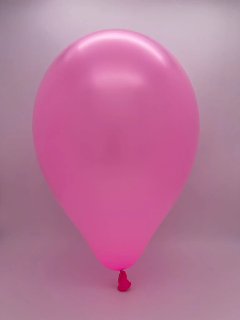 11" Metallic Hot Pink Decomex Linking Latex Balloons (100 Per Bag) - Image 2