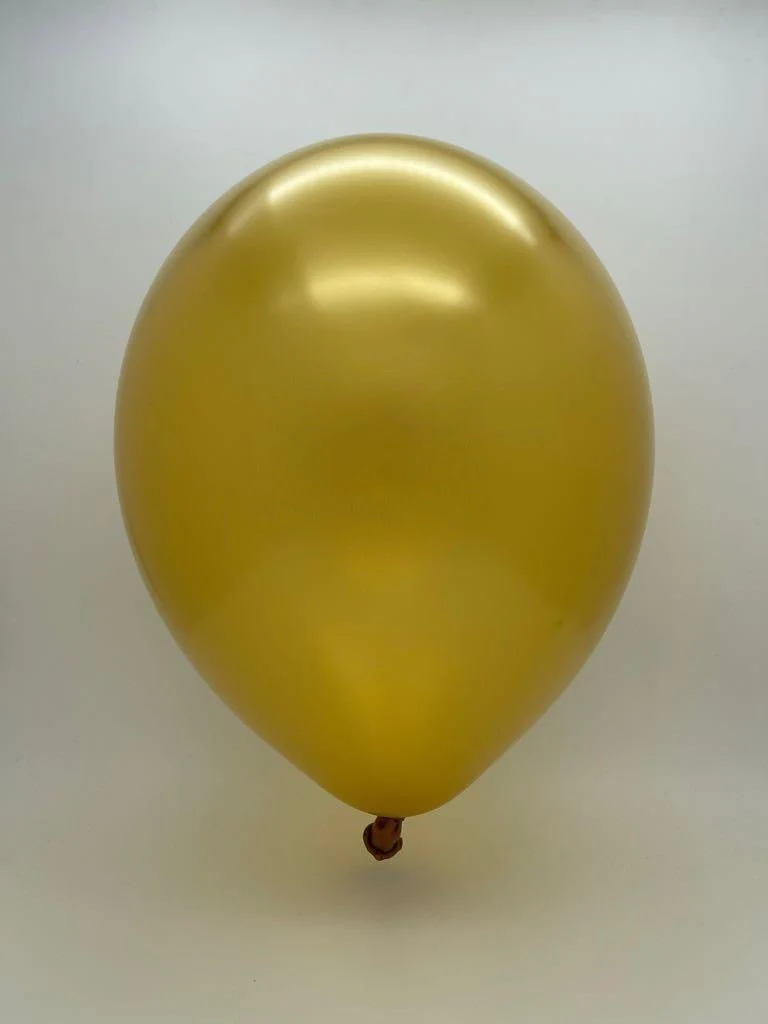 11" Pearl Metallic Gold Tuftex Latex Balloons (100 Per Bag) - Image 2