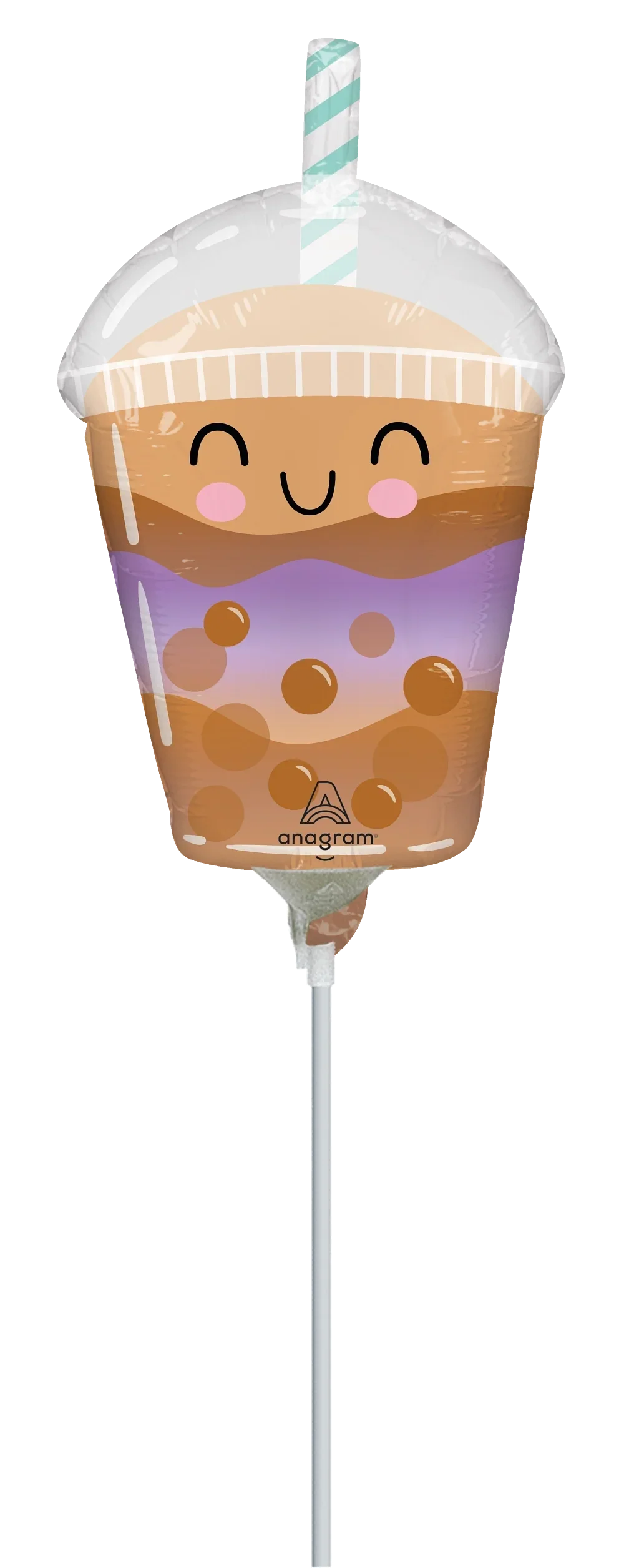 11" Airfill Only (Sticks Sold Separately) Mini Shape Sippy Friends Boba Tea Foil Balloon