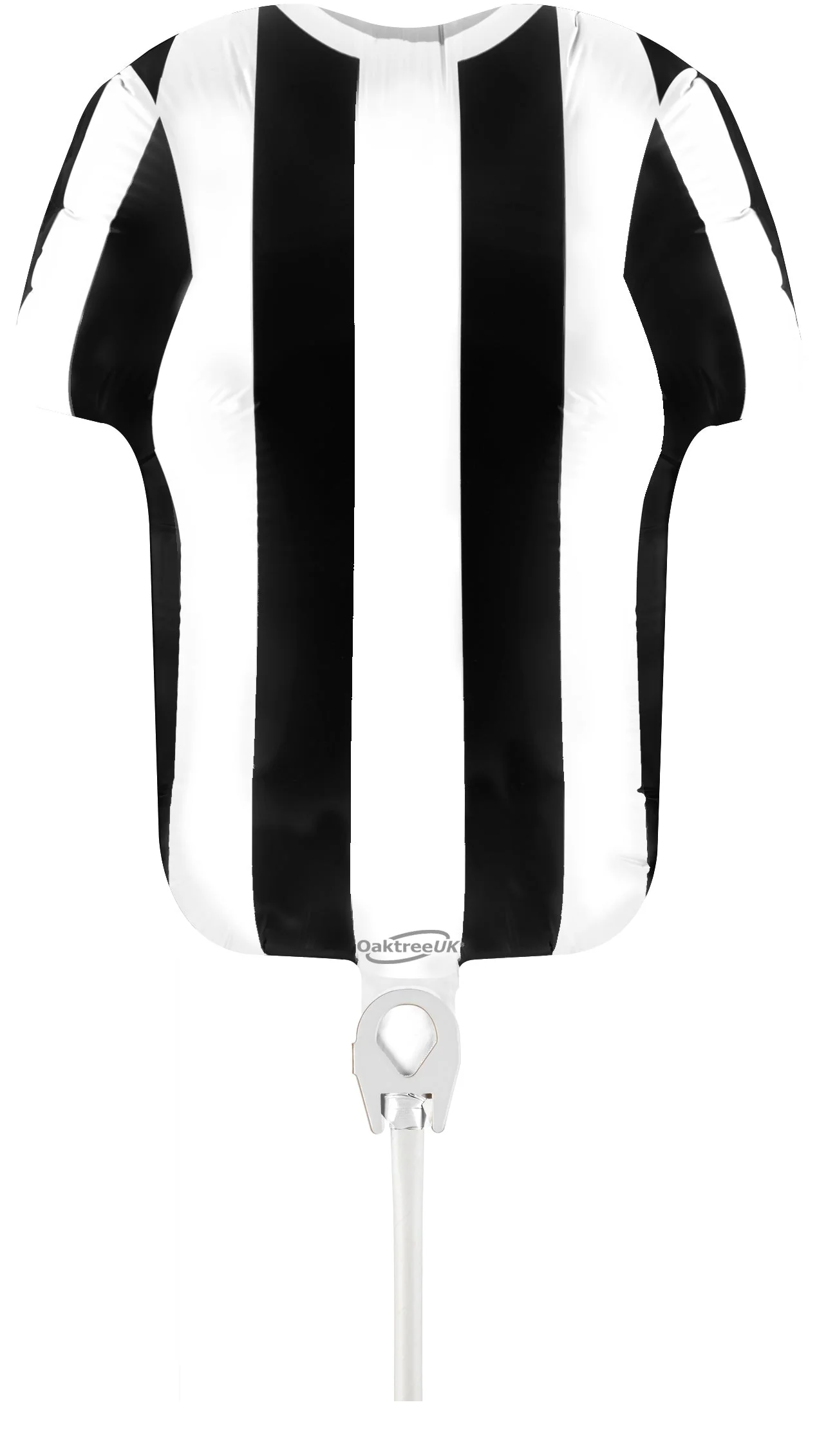 11" Airfill Only Oaktree Brand Sports Shirt Black White Stripe Metallic (For Air) Packaged Foil Balloon