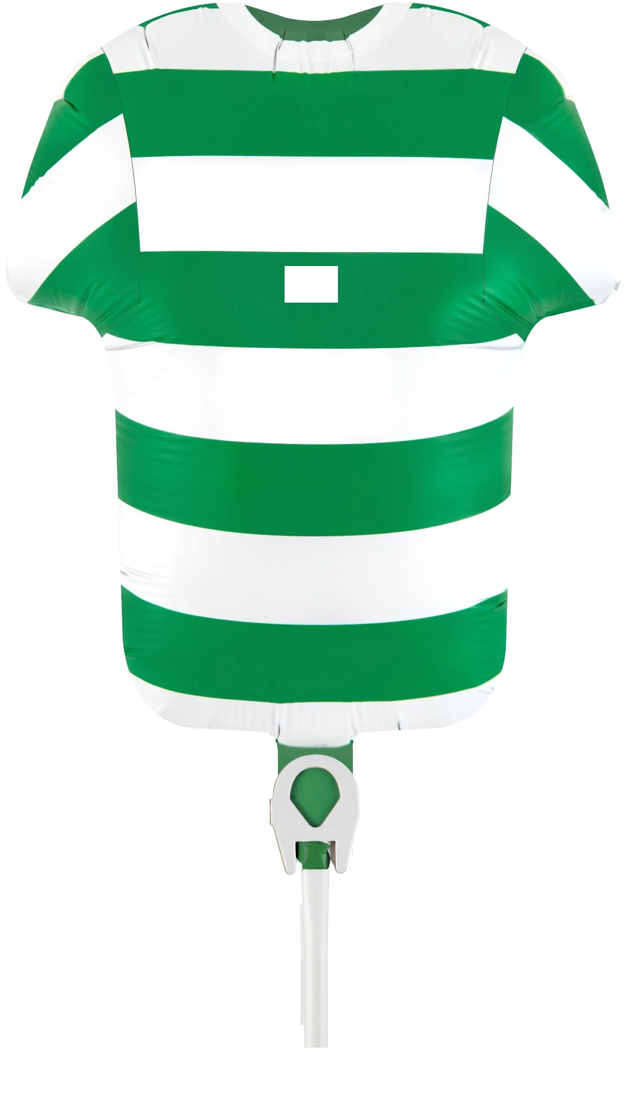 11" Airfill Only Oaktree Brand Sports Shirt Green/White Hoop Metallic (For Air) Packaged Foil Balloon