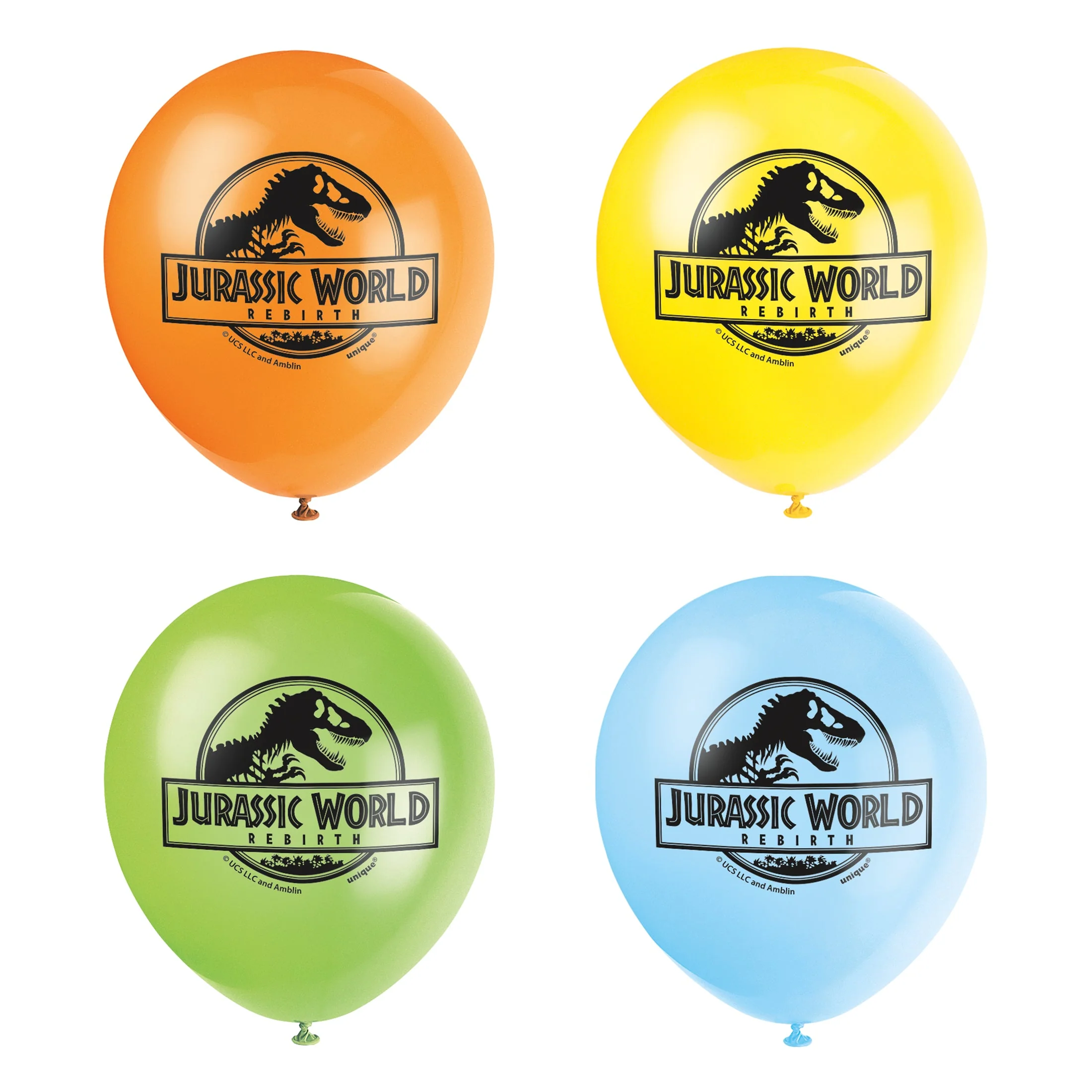 12" (8 Count) Jurassic World Multi Color Balloons 2 Sided