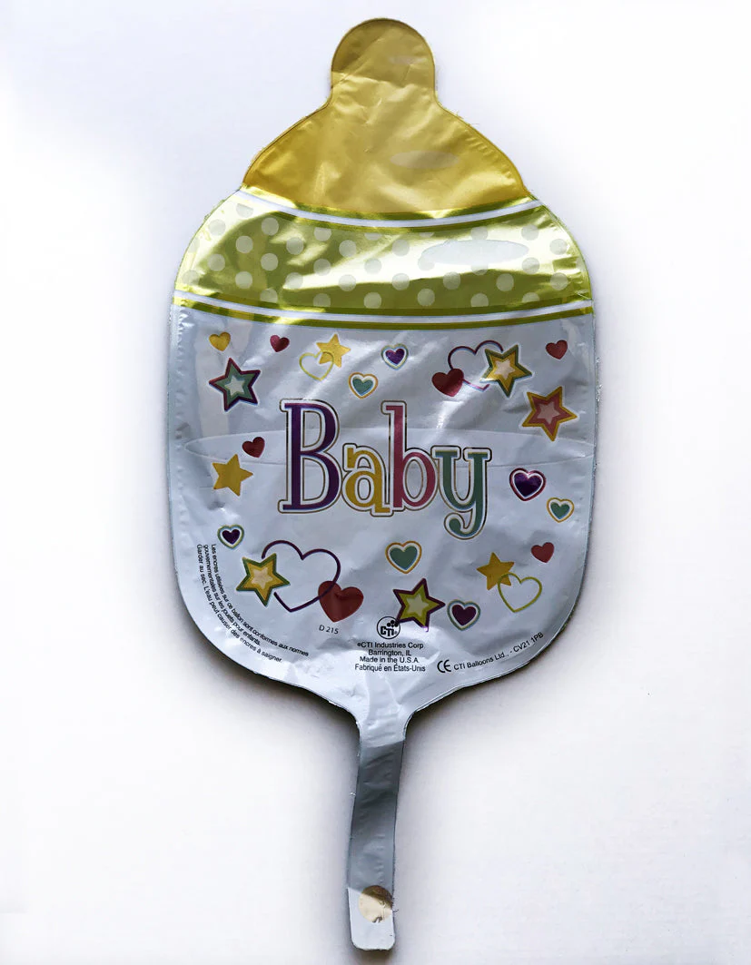12" Airfill Only (Sticks Sold Separately) Baby Bottle Foil Balloon