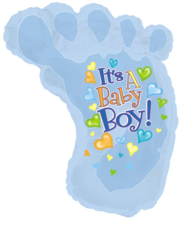 12" Airfill Only (Sticks Sold Separately) Baby Boy Foot Balloon