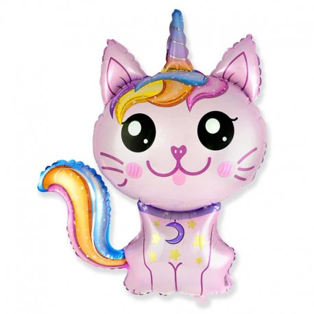 12" Airfill Only (Sticks Sold Separately) Caticorn Fuchsia Foil Balloon