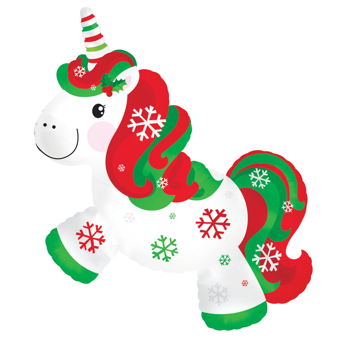 12" Airfill Only (Sticks Sold Separately) Christmas Unicorn Foil Balloon