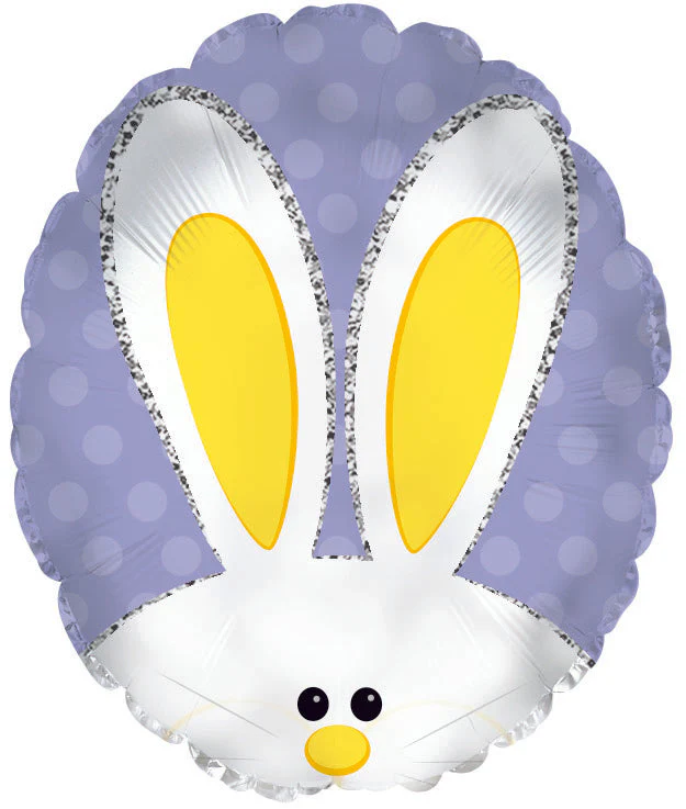12" Airfill Only (Sticks Sold Separately) Easter Bunny Look Out Foil Balloon