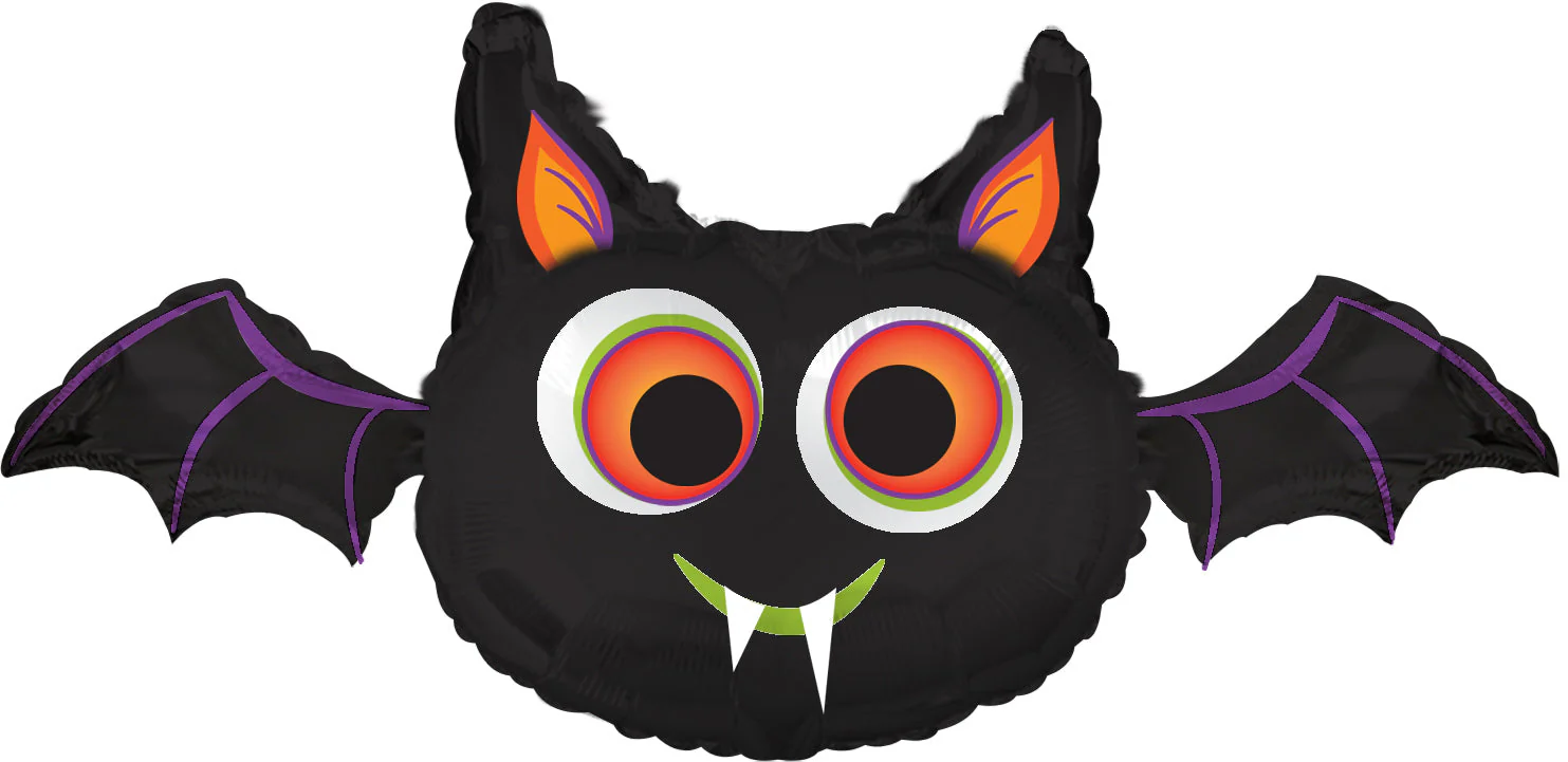 12" Airfill Only (Sticks Sold Separately) Foil Balloon Big Eyed Bat