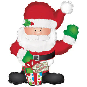 12" Airfill Only (Sticks Sold Separately) Foil Balloon Waving Santa