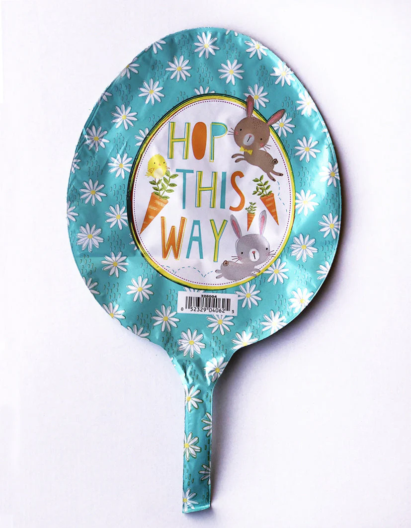 12" Airfill Only (Sticks Sold Separately) Hop This Way Foil Balloon