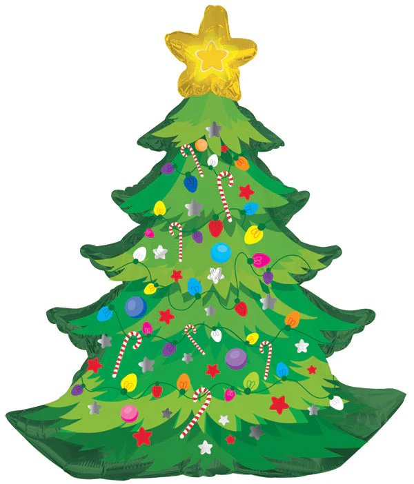12" Airfill Only (Sticks Sold Separately) Jagged Christmas Tree Foil Balloon