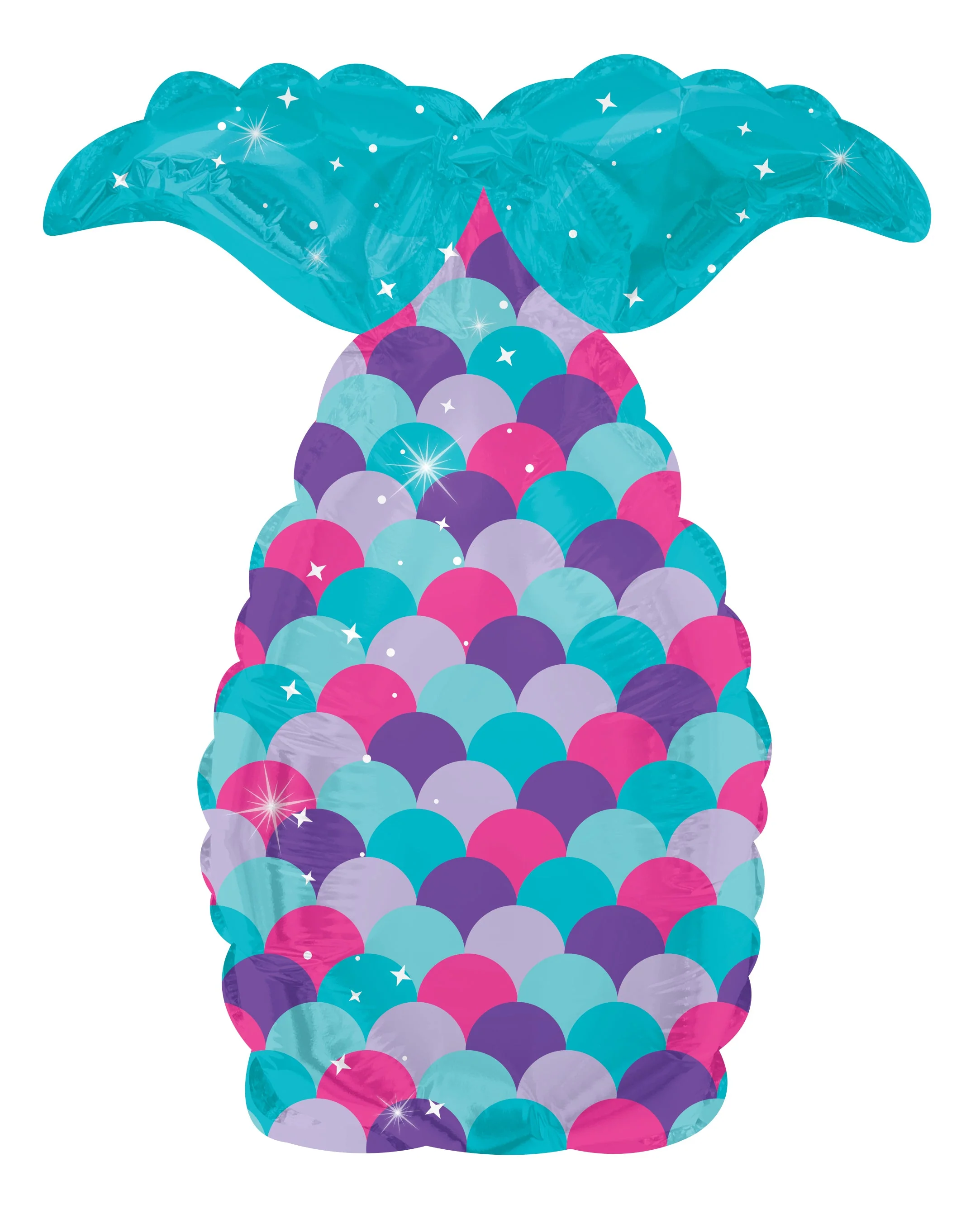 12" Airfill Only (Sticks Sold Separately) Mermaid Tail Foil Balloon