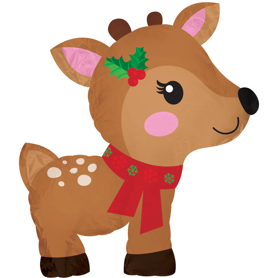 12" Airfill Only (Sticks Sold Separately) Reindeer Foil Balloon