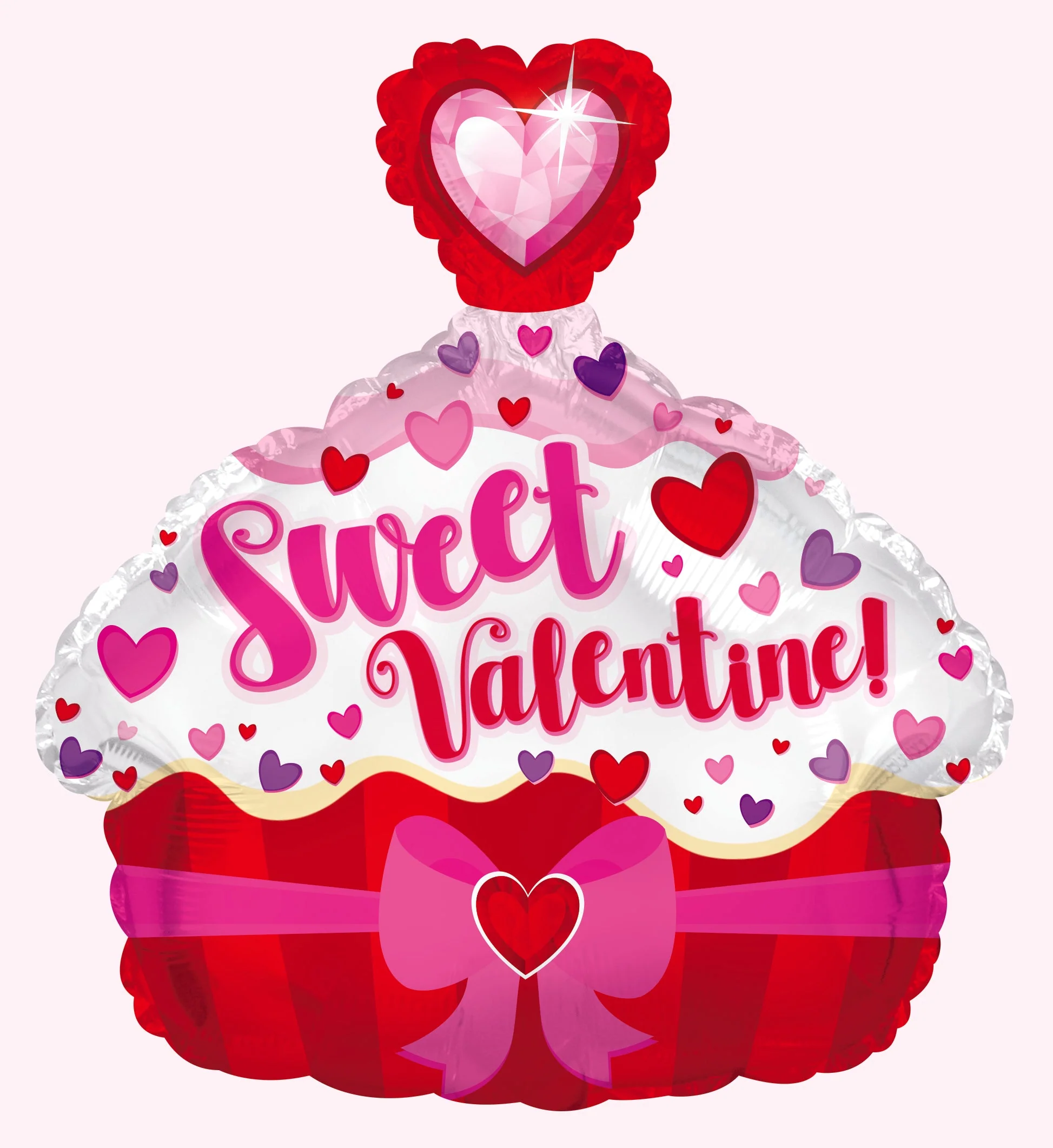 12" Airfill Only (Sticks Sold Separately) Sweet Valentine Cupcake Balloon