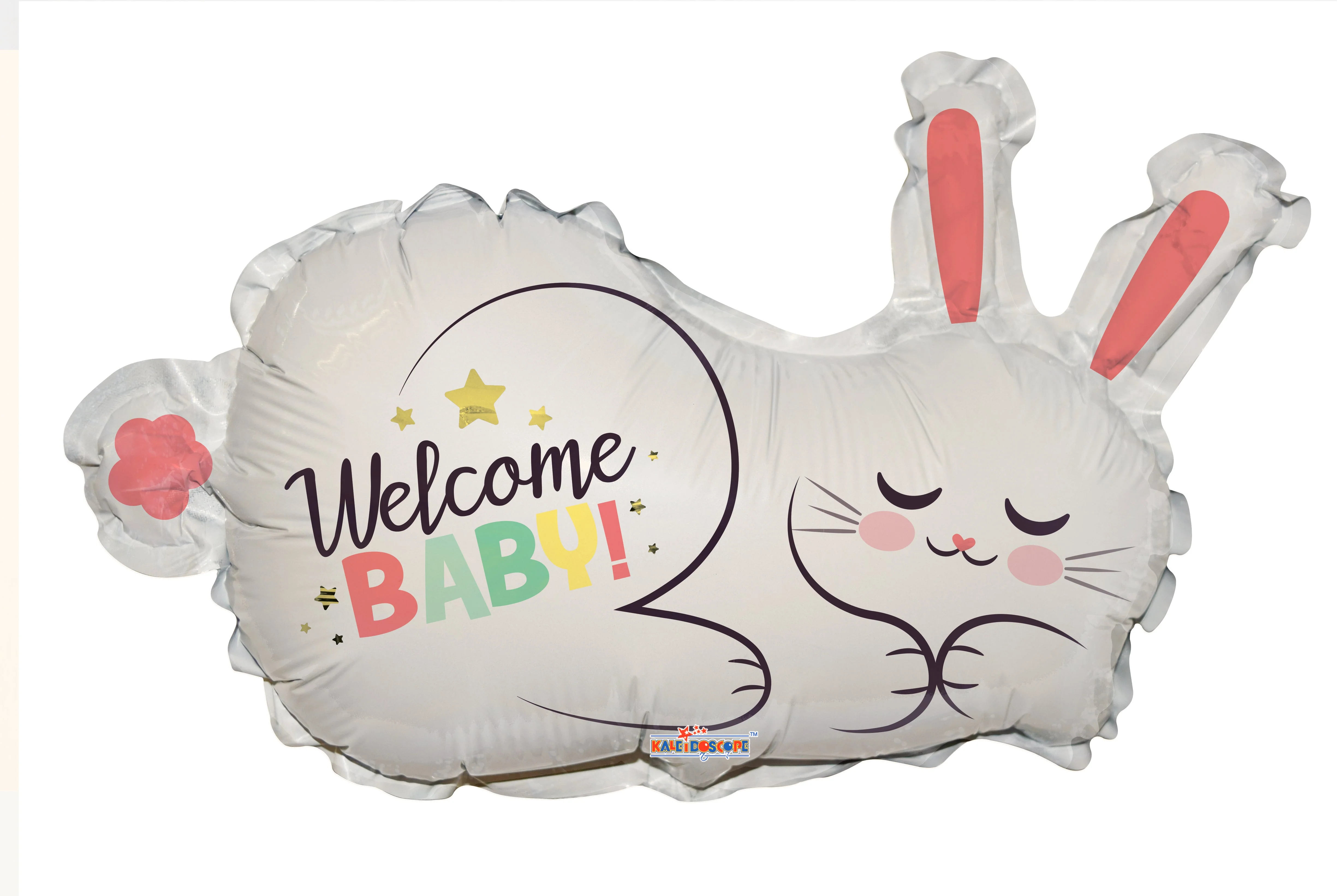 12" Airfill Only (Sticks Sold Separately) Welcome Baby Bunny Shape Foil Balloon
