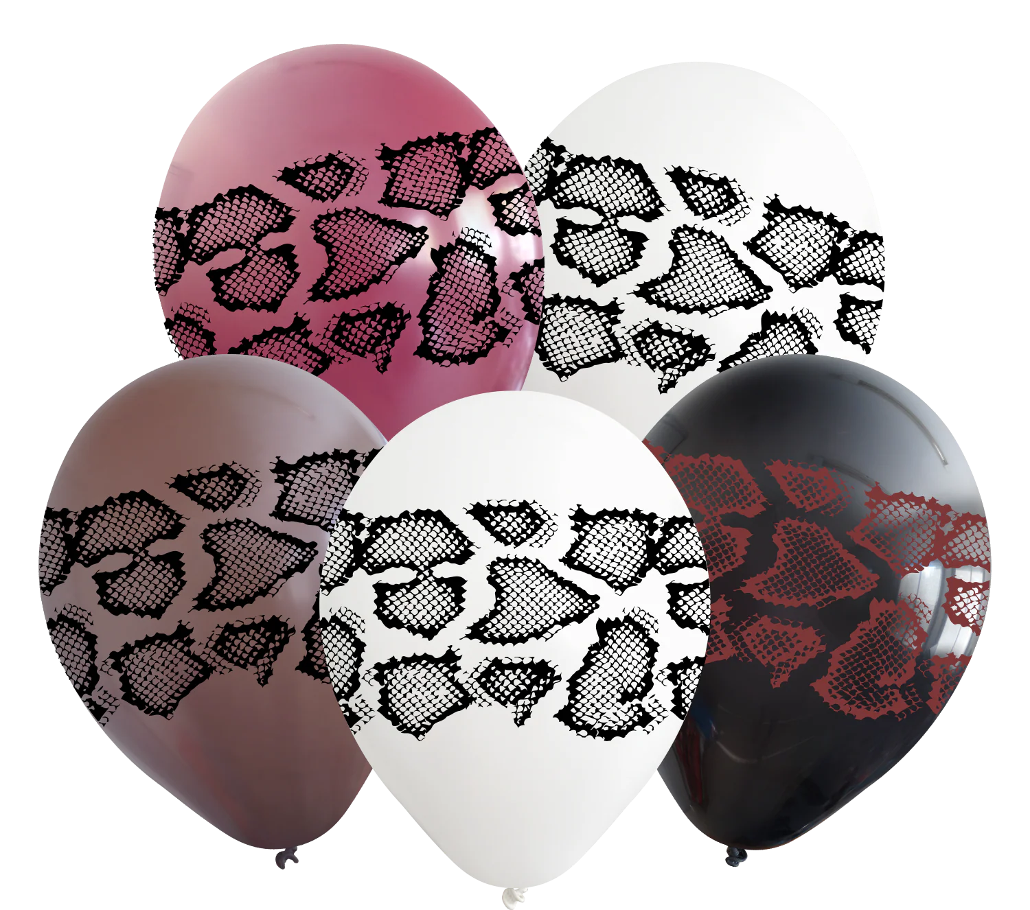 12" Assorted Snake 4 Side Print Latex Balloons (25 Per Bag) 4 Side Print