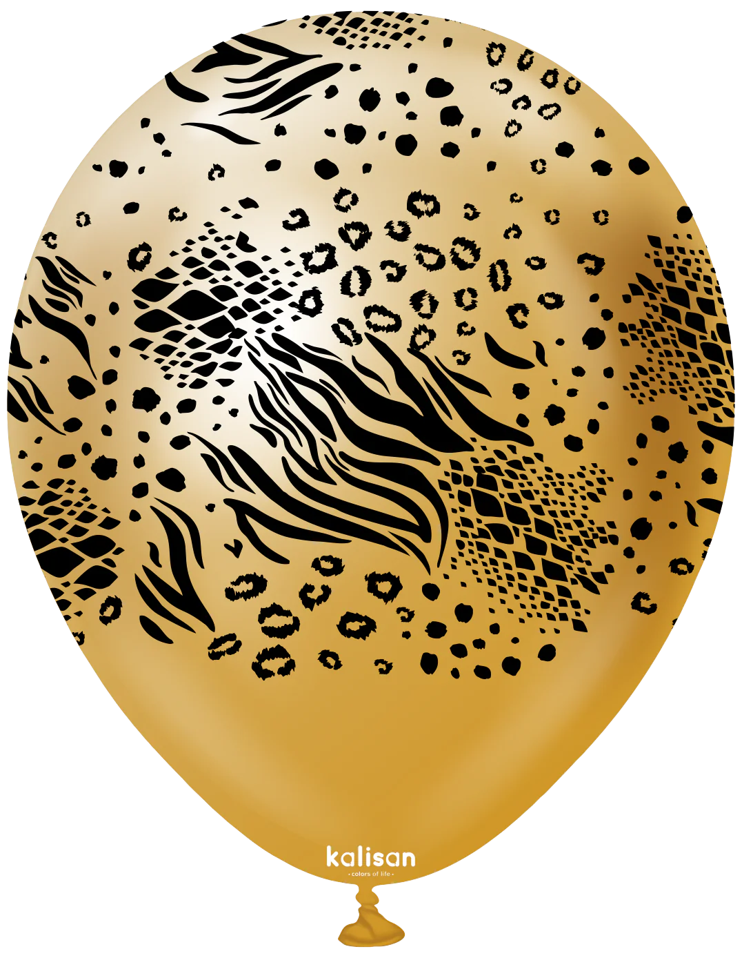 12" Balloons Printed Mutant Safari Mirror Gold Kalisan (25 Per Bag)