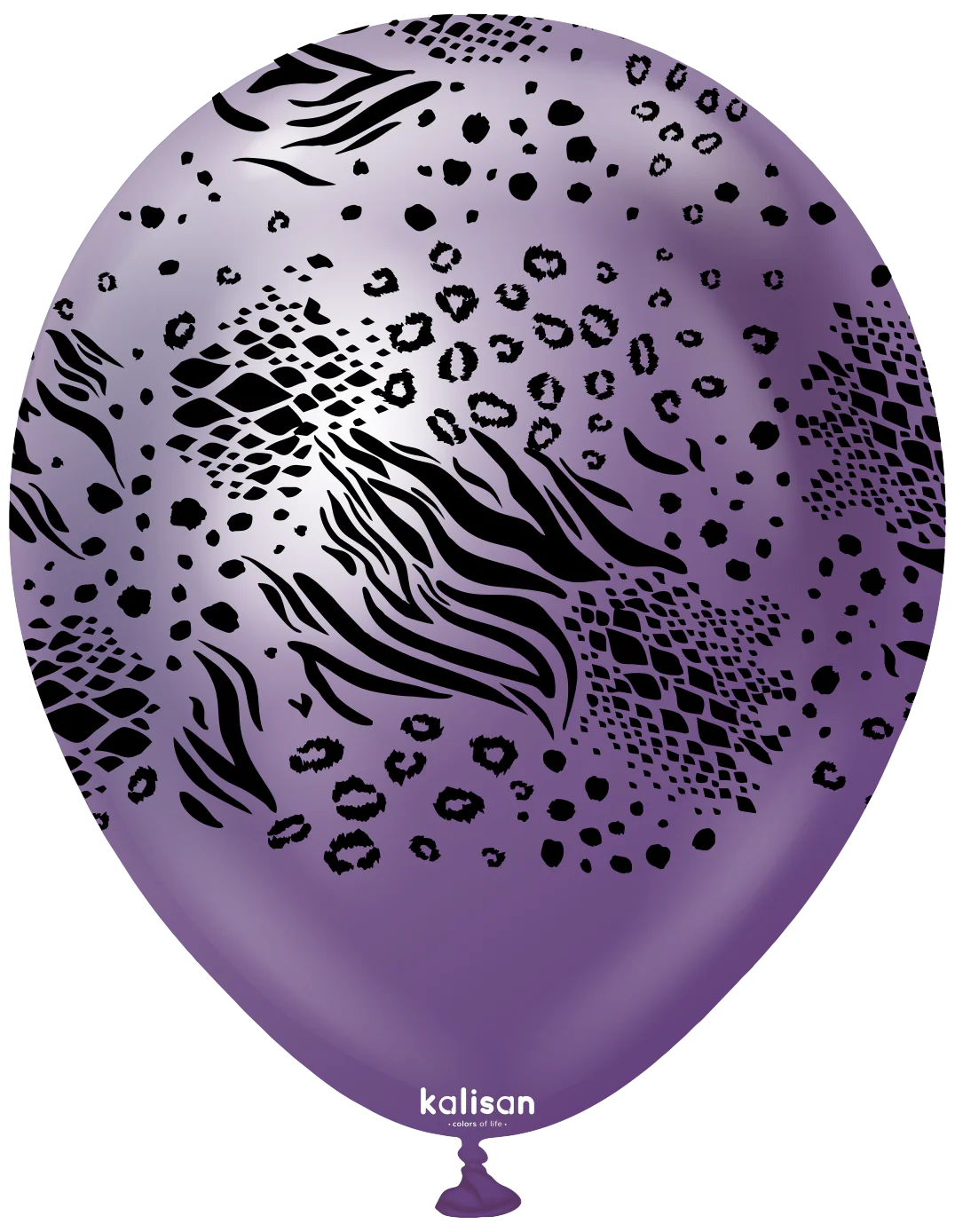 12" Balloons Printed Mutant Safari Mirror Violet Kalisan (25 Per Bag)