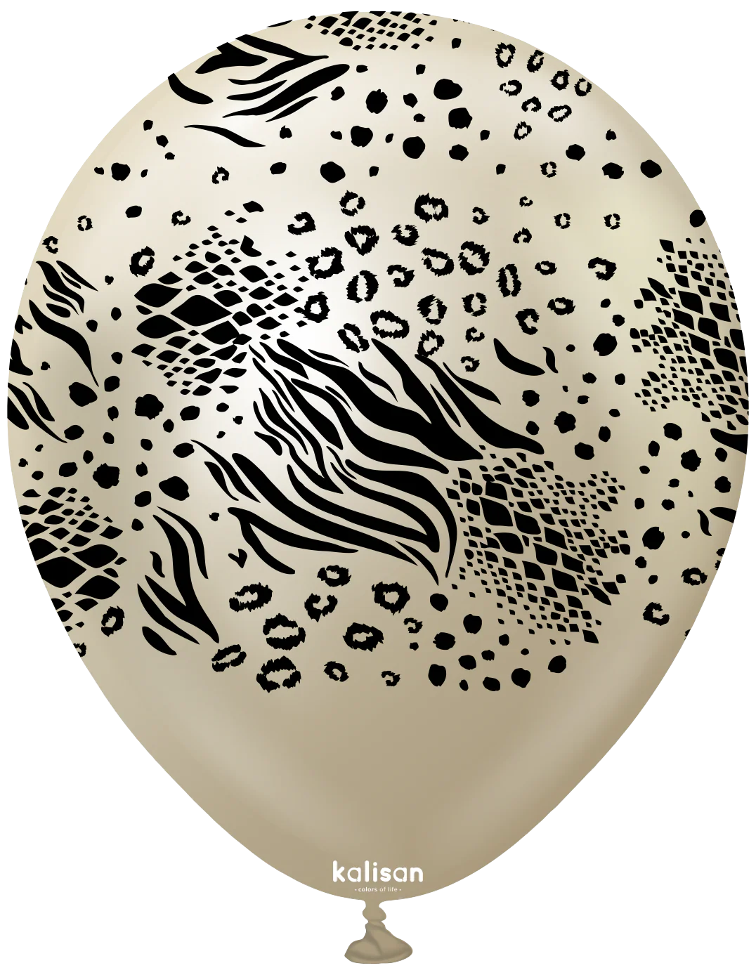 12" Balloons Printed Mutant Safari Mirror White Gold Kalisan (25 Per Bag)