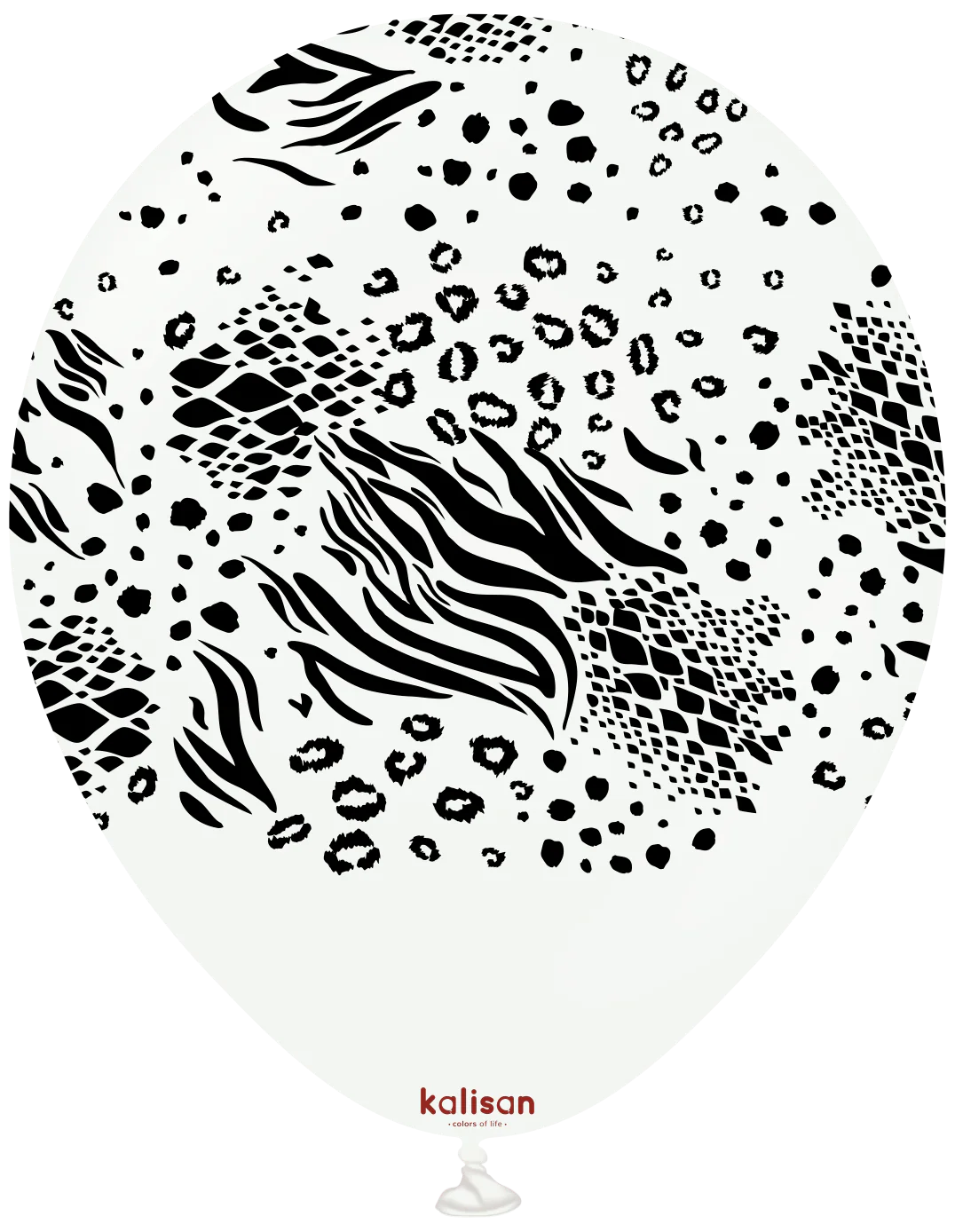 12" Balloons Printed Mutant Safari Standard White Kalisan (25 Per Bag)
