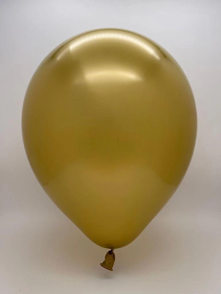 12" CTI PartyLoon Brand Latex Balloons (100 Per Bag) Metallic Gold - Image 2