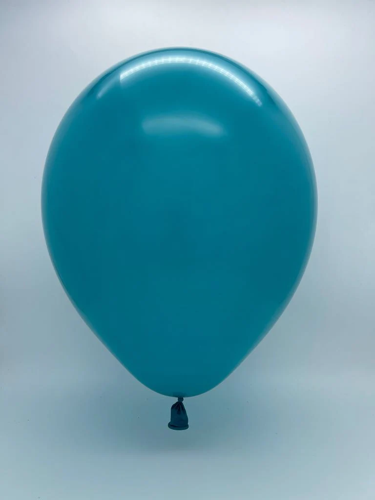 12" Deco Turquoise Decomex Latex Balloons (100 Per Bag) - Image 2