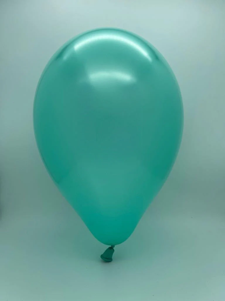 12" Gemar Latex Balloons (Bag of 50) Metallic Aquamarine - Image 2