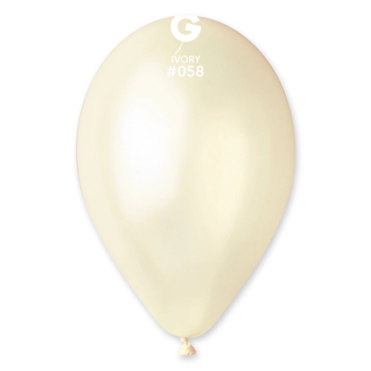 12" Gemar Latex Balloons (Bag of 50) Metallic Ivory