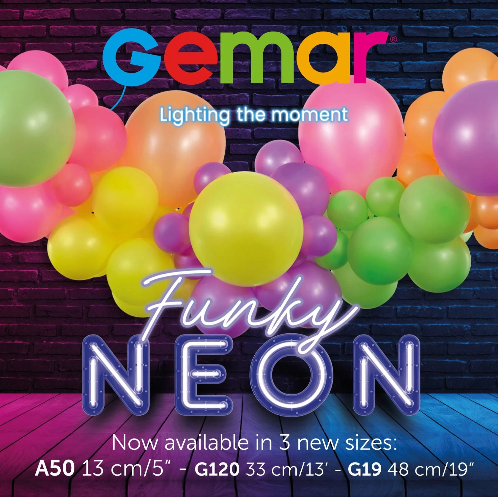 12" Gemar Latex Balloons (Bag of 50) Neon Balloons Neon Pink - Image 3
