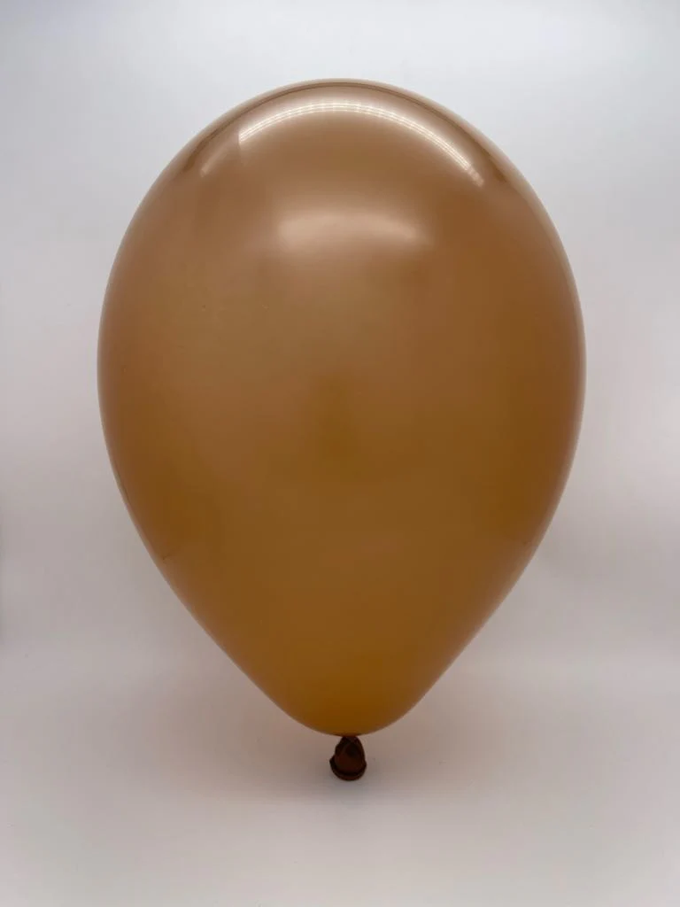 12" Gemar Latex Balloons (Bag of 50) Standard Mocha - Image 2