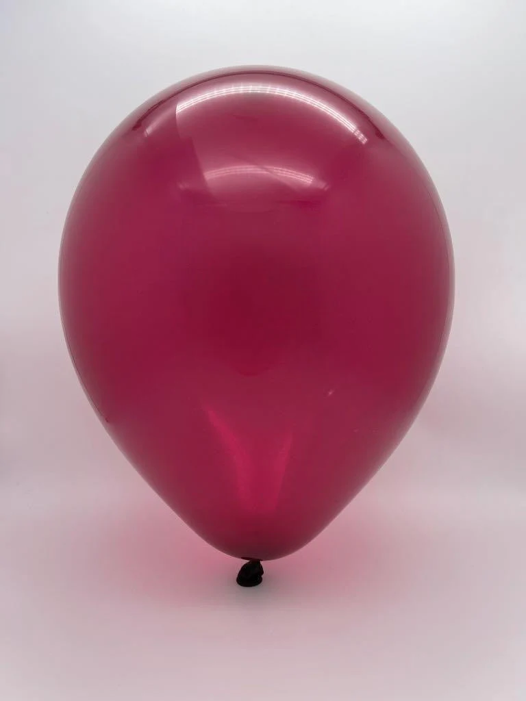 12" Kalisan Latex Balloons Crystal Burgundy (50 Per Bag) - Image 2