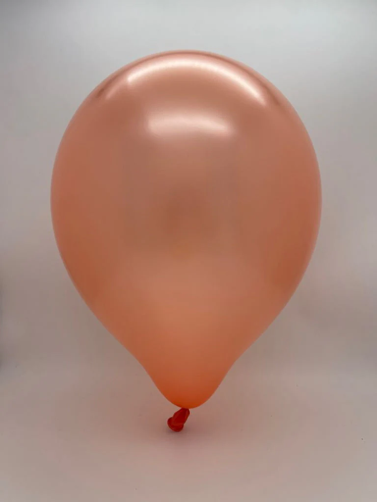 12" Kalisan Latex Balloons Metallic Rose Gold (50 Per Bag) - Image 2